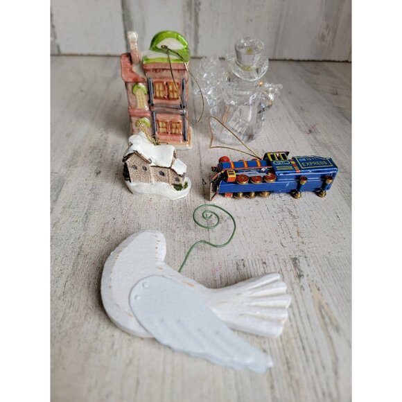 Xmas house snowman bird ornament train dove unique set snowman - Picture 6 of 8